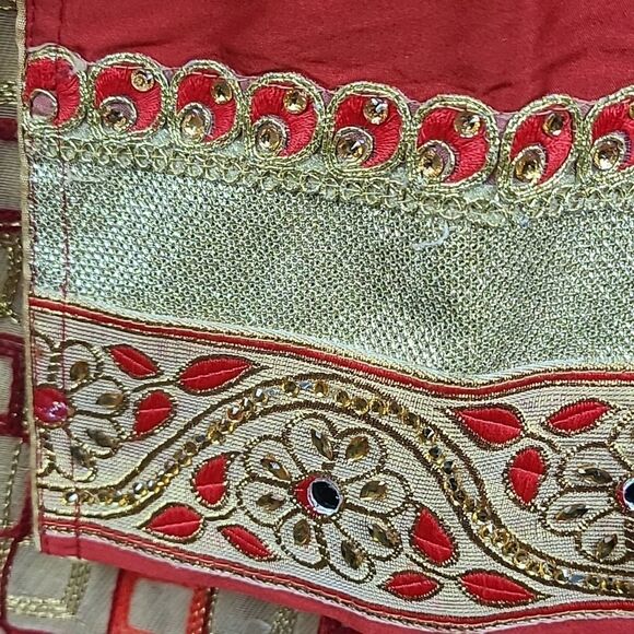 Girls Embellished 3pc Salwar Suit Set Chinon Georgette Kurta Indian Festive Wear - Picture 3 of 16